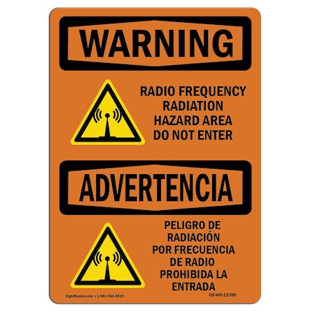 Signmission OSHA Sign, Radio Frequency Radiation Hazard Area, 10in X 7in, 10" W, 7" H, Lndscp, WS-D-710-L-12786 OS-WS-D-710-L-12786